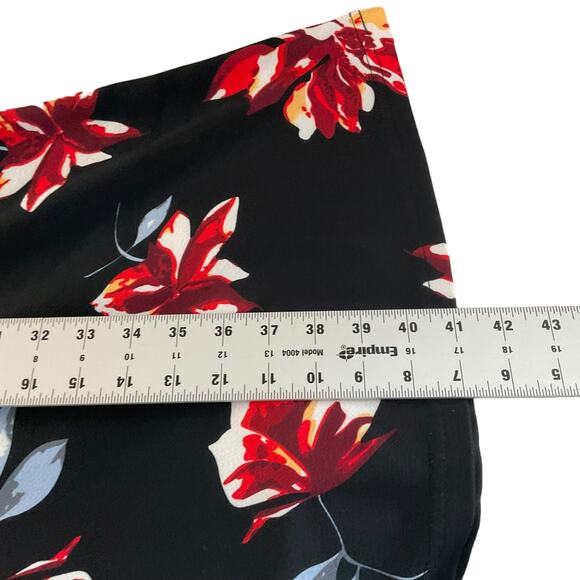 Women's 4XL Black Floral Dress Red Blue Flowers Stretch Midi - Picture 7 of 14